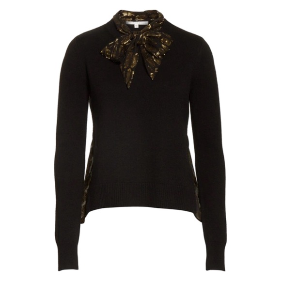 $375 NWT VERONICA BEARD Concord Sweater Sz L Black - Picture 1 of 11